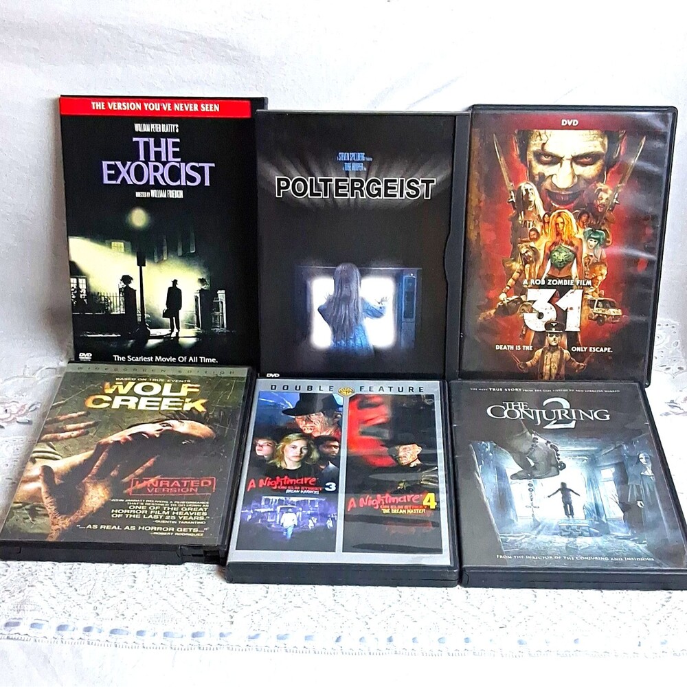 6 Lot Horror Dvd Movies Excorsist Poltergist Conjuring Friday 13th 31 Halloween